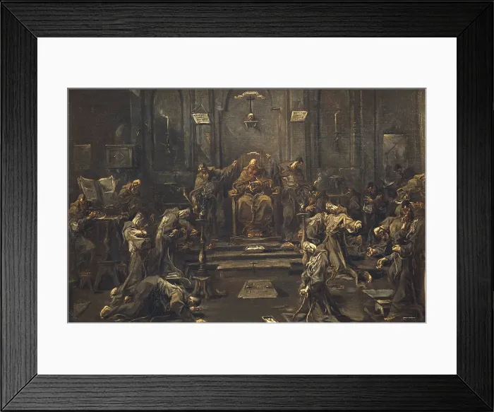 Framed Print : MAGNASCO, Alessandro (1667-1749). Capuchin Community. 1st half 18th c. Rococo. Oil on canvas. SPAIN. Madrid. St. Fernando Royal Academy Museum