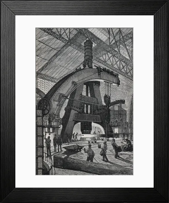 Framed Print : Type of hammer. Illustration from 'Dictionary of Architecture and Engineering', by Pelayo Clairac SAenz, 1879. Engraving. SPAIN. Madrid