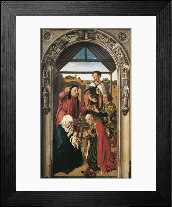Framed Print : Bouts, Dirck. The Adoration of the Magi. ca. 1445. Central panel. Flemish art. Oil on wood. SPAIN. Madrid. Prado Museum. AISA / Everett Collection**US SALES ONLY** Framed Print : Bouts, Dirck. The Adoration of the Magi. ca. 1445. Central panel. Flemish art. Oil on wood. SPAIN. Madrid. Prado Museum. AISA / Everett Collection**US SALES ONLY**