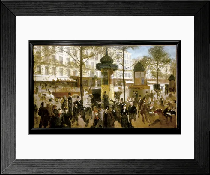 Framed Print : GILL, Andr (1840-1885). Sketch for a panorama of Boulevard Montmartre. 1877. Oil on canvas. FRANCE. Paris. Muse Carnavalet (Carnavalet Museum)