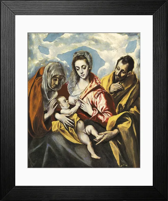 Framed Print : Greco, Domenikos Theotokopoulos, called El (1541-1614). Holy Family with Saint Anne. ca. 1597. SPAIN. Toledo. Hospital de Tavera. Mannerism art. Oil on canvas