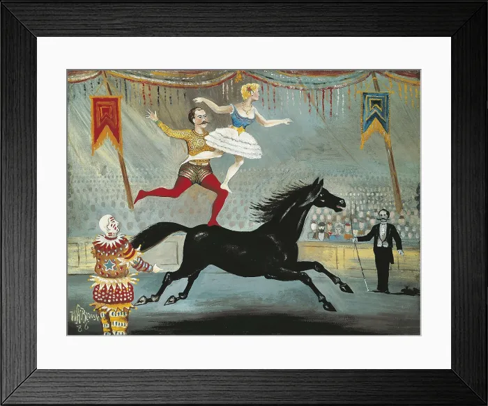 Framed Print : BROWN, W. H. (second half 19th century). Bareback Riders. 1886. Oil on cardboard on wood. Circus scene. Minimalism. Oil on wood. UNITED STATES OF AMERICA. Washington Framed Print : BROWN, W. H. (second half 19th century). Bareback Riders. 1886. Oil on cardboard on wood. Circus scene. Minimalism. Oil on wood. UNITED STATES OF AMERICA. Washington