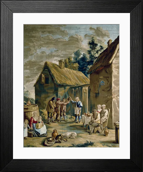 Framed Print : SPAIN. Madrid. Royal Palace. The Well. 17th c. Tapestry by the school of David Teniers the Younger. Flemish art. Tapestry