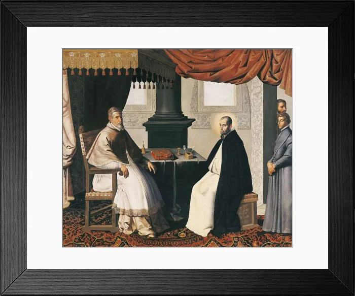 Framed Print : ZURBARAN, Francisco de (1598-1664). Saint Bruno and the Pope Urban II. 1630. Baroque art. Oil on canvas. SPAIN. Sevilla. Fine Arts Museum. AISA / Everett Collection**US SALES ONLY**