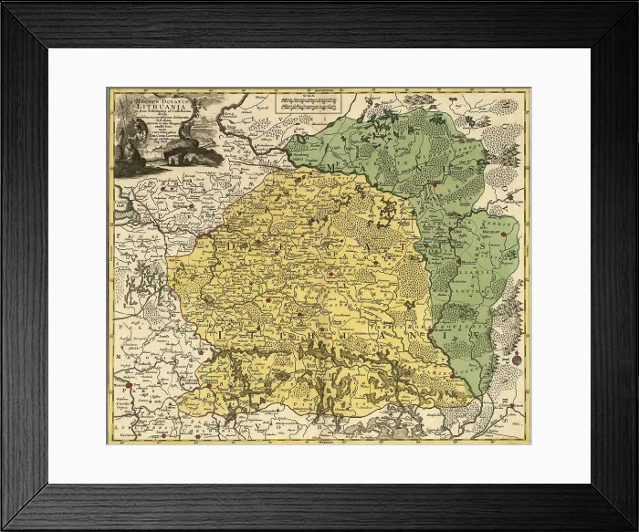 Framed Print : 18th century map of Lithuania, then a 'Commonwealth of Two Peoples' formed in 1569 with Poland to resist the power of Russia Framed Print : 18th century map of Lithuania, then a 'Commonwealth of Two Peoples' formed in 1569 with Poland to resist the power of Russia