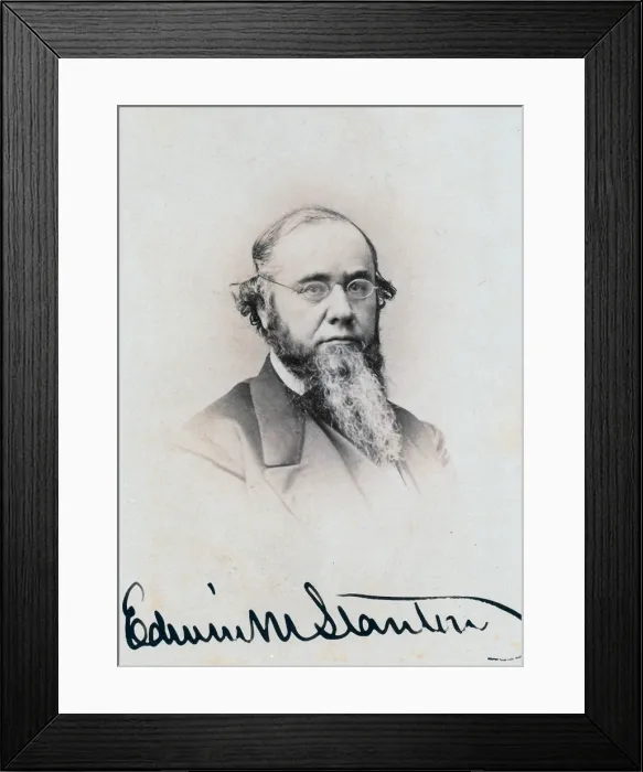 Framed Print : Edwin M. Stanton was Lincoln's second Secretary of War. Photograph by Mathew Brady ca. 1860