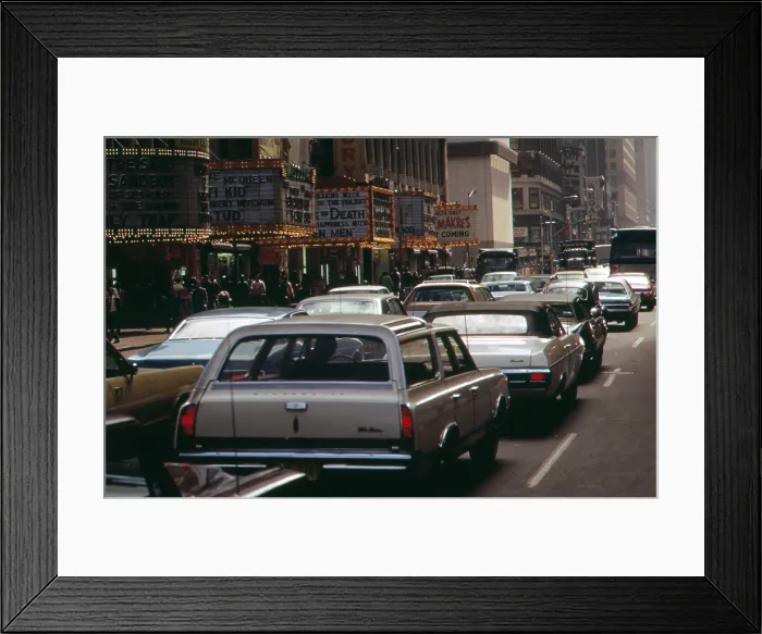 Framed Print : 1970s America. 42nd Street between 7th and 8th Avenues. Manhattan, New York City, ca. 1972 Framed Print : 1970s America. 42nd Street between 7th and 8th Avenues. Manhattan, New York City, ca. 1972