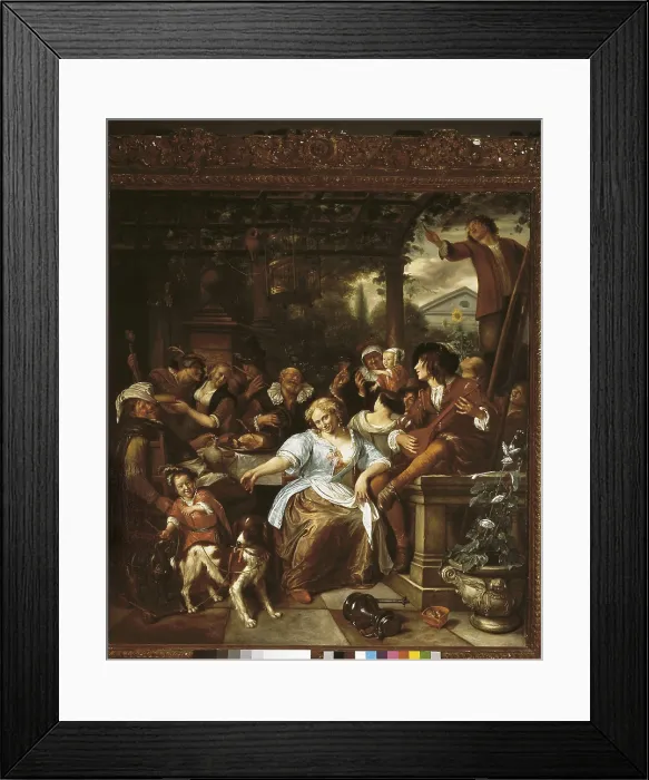 Framed Print : Steen, Jan (1626-1679). Merry Company on a Terrace. ca. 1670. Baroque art. Oil on canvas. UNITED STATES OF AMERICA. New York City. Metropolitan Museum of Art