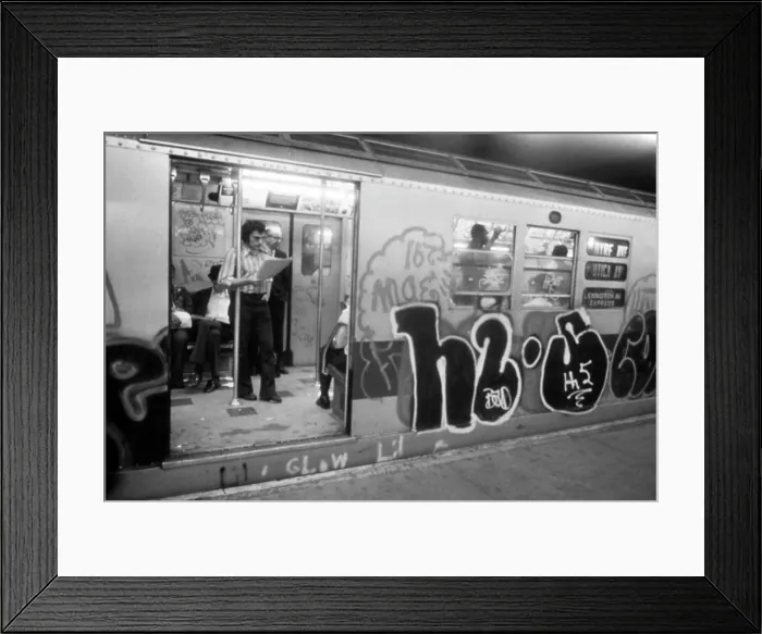Framed Print : 1970s America. Graffiti on a subway car on the Lexington Avenue line. New York City, New York ca. 1972 Framed Print : 1970s America. Graffiti on a subway car on the Lexington Avenue line. New York City, New York ca. 1972