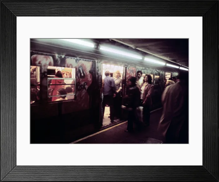 Framed Print : 1970s America. Graffiti on a subway car on the Lexington Avenue line. New York City, New York ca. 1972