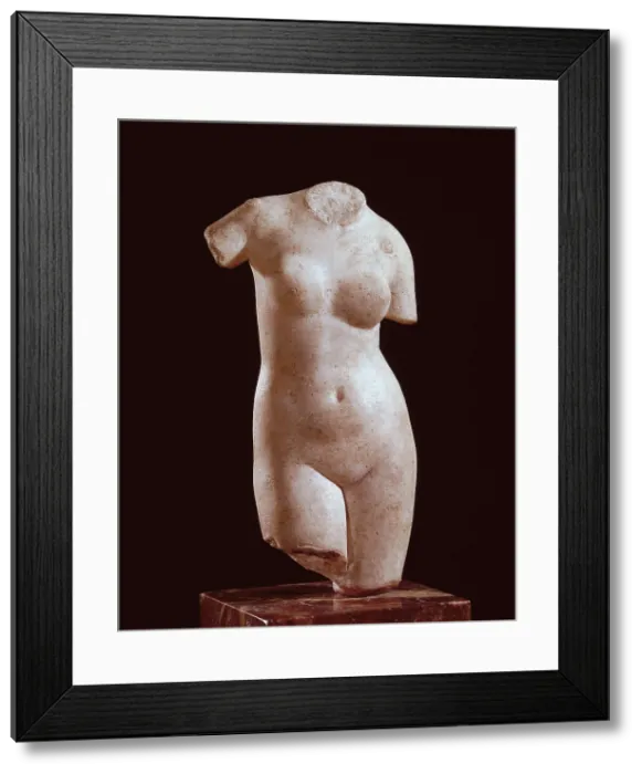 Framed Print : Venus of Empuries. Roman copy (1st c.). Greek art. Sculpture on marble. SPAIN. Barcelona. Archaeology Museum of Catalonia. Proc: SPAIN. L'Escala. Empries