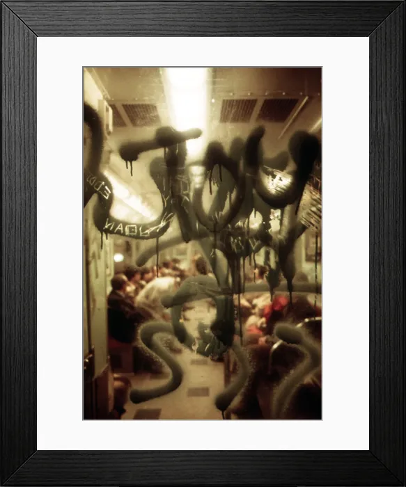 Framed Print : 1970s America. Graffiti on a subway car, New York City, New York ca. 1972