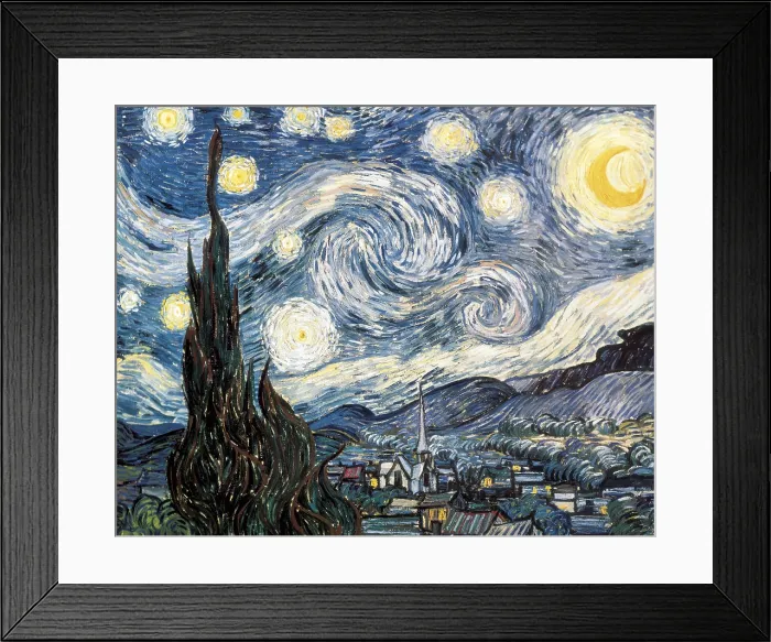 Framed Print : GOGH, Vincent van (1853-1890). Starry night. 1889. Post-Impressionism. Oil on canvas. UNITED STATES OF AMERICA. New York City. Museum of Modern Art (MOMA)