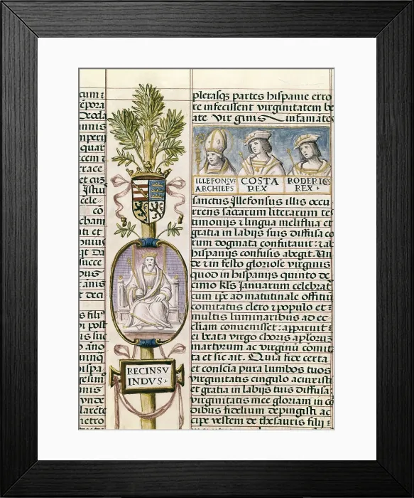 Framed Print : RECESVINTUSFlavius ( -672). Visigoth King (653-672). Portrait of the Visigothic King of Hispania Recesvinto or Recceswinth (left)