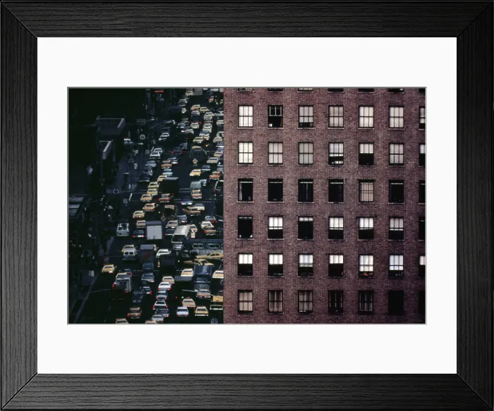 Framed Print : 1970s America. Traffic on 6th Avenue near 42nd Street. Manhattan, New York City, ca. 1972 Framed Print : 1970s America. Traffic on 6th Avenue near 42nd Street. Manhattan, New York City, ca. 1972