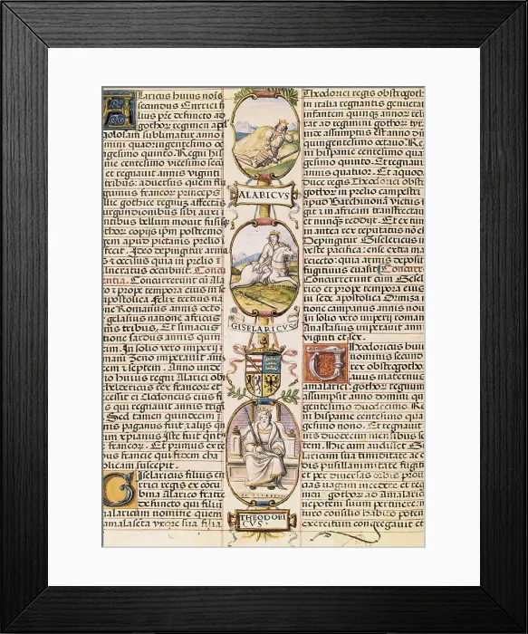 Framed Print : THEODORIC The Great (454-526); GESALEICO (second half s. V-510). VisigothicKingofHispania (Spain)507-510.; ALARIC II ( -507). Visigothic king (484-507)