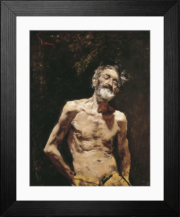 Framed Print : FORTUNY, Mariano (1838-1874). Old Man Naked in the Sun. 1872-1873. Romanticism. Oil on canvas. SPAIN. Madrid. Prado Museum. AISA / Everett Collection**US SALES ONLY**