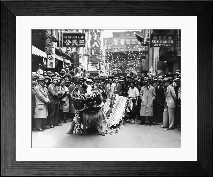 Framed Print : New York City, Chinatown, The Hip Sing and On Leong Tongs opened their conventions. This is the first time that the rival Tongs have met in the same city at the same time