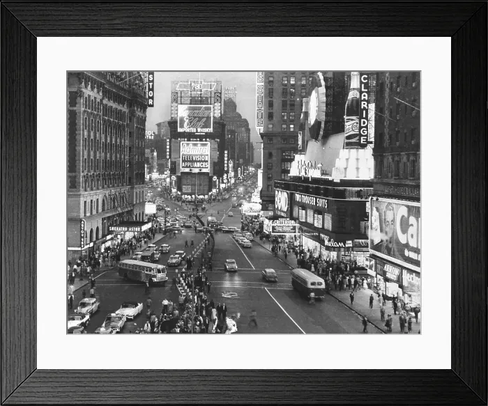 Framed Print : New York City, Times Square & Broadway at 7:30 PM, circa 1956. CSU Archives / Everett Collection Framed Print : New York City, Times Square & Broadway at 7:30 PM, circa 1956. CSU Archives / Everett Collection