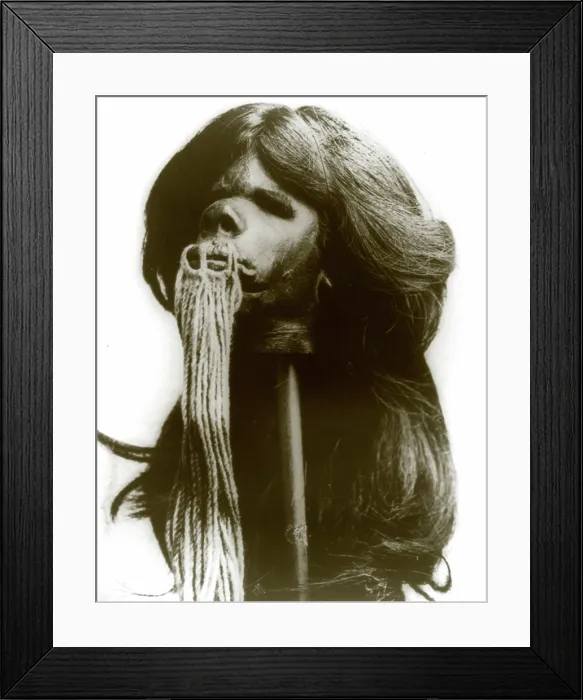 Framed Print : Shrunken head, from Ecuador, circa 1890-1930