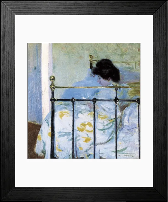 Framed Print : CASAS i CARBO, Ramn (1866-1932). Woman seated on the bed. ca. 1900. Modernism. Oil on canvas. Private Collection. AISA / Everett Collection**US SALES ONLY**