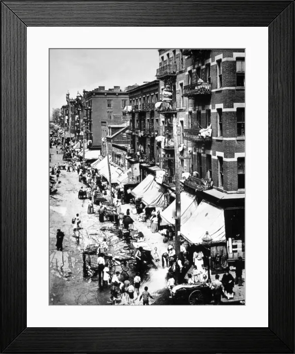 Framed Print : NEW YORK CITY, Immigrants on the summer streets of the Lower East Side, early 1900's.. Courtesy: CSU Archives / Everett Collection Framed Print : NEW YORK CITY, Immigrants on the summer streets of the Lower East Side, early 1900's.. Courtesy: CSU Archives / Everett Collection