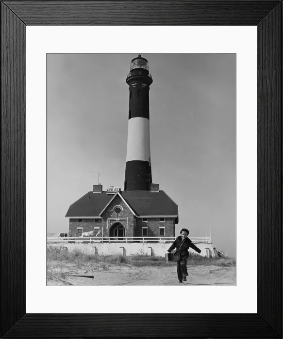 Framed Print : Richard Mahler, is the Fire Island School's youngest pupil and lives the farthest away