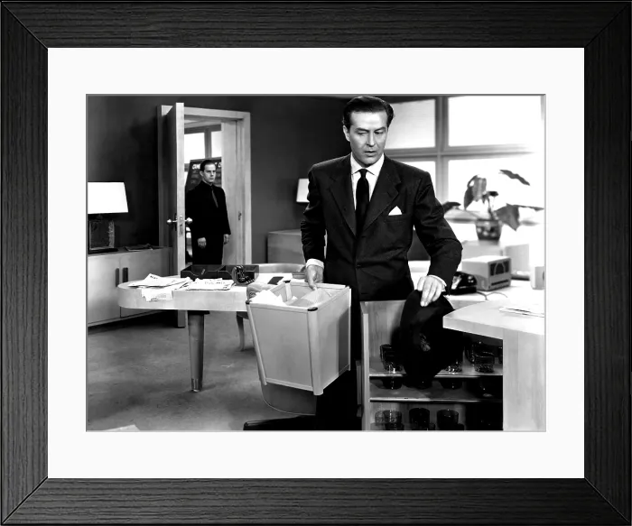 Framed Print : THE BIG CLOCK, Harry Morgan, Ray Milland, 1948, office