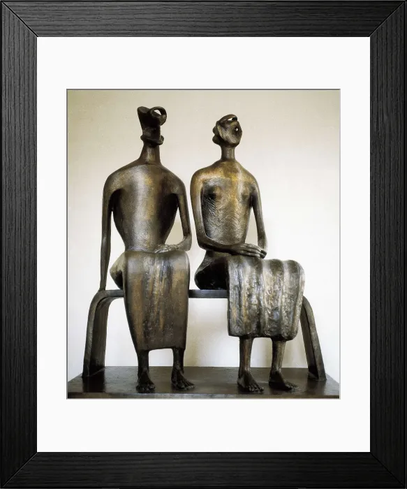 Framed Print : MOORE, Henry (1898-1986). King and Queen. 1952-1953. Sculpture on bronze. UNITED KINGDOM. Wakefield. Yorkshire Sculpture Park