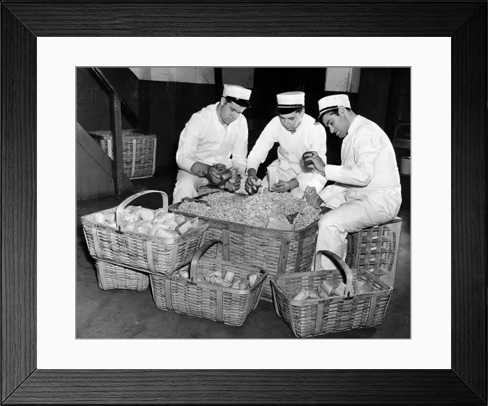 Framed Print : Vendors filling peanut bags at the World Series in Yankee Stadium, New York City, October 4, 1939.. Courtesy: CSU Archives  /  Everett Collection