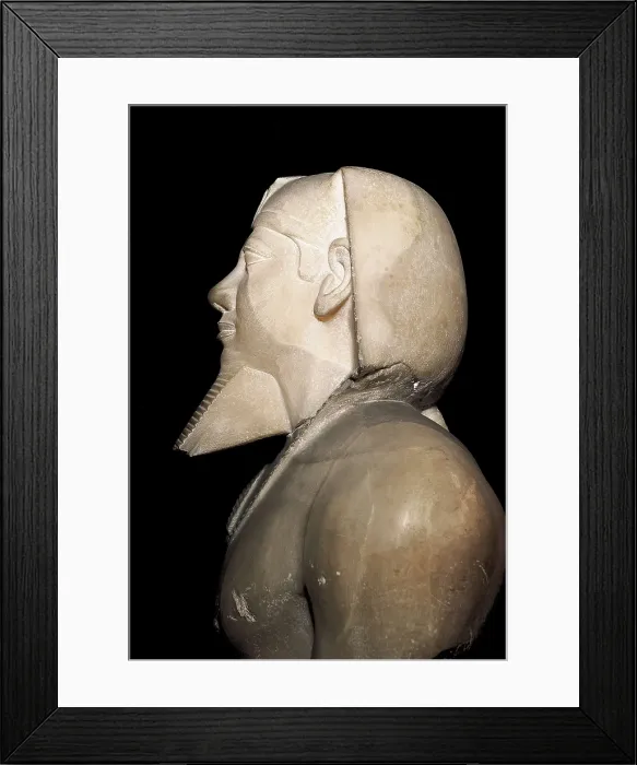 Framed Print : Statue of Menkaure. 2490 - 2472 BC. Egyptian art. Old Kingdom. Sculpture on rock. EGYPT. Cairo. Egyptian Museum. AISA / Everett Collection**US SALES ONLY**