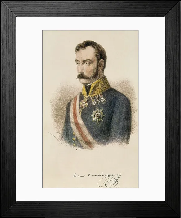 Framed Print : ZUMALACARREGUI, Toms (1788-1835). Spain. Peninsular War and First Carlist War. Toms Zumalacarregui. Litography. SPAIN. Donostia. San Telmo Municipal Museum