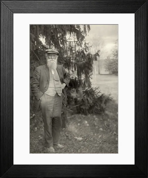 Framed Print : John Burroughs (1837-1921) author and naturalist, standing outside his home in upstate New York in 1914