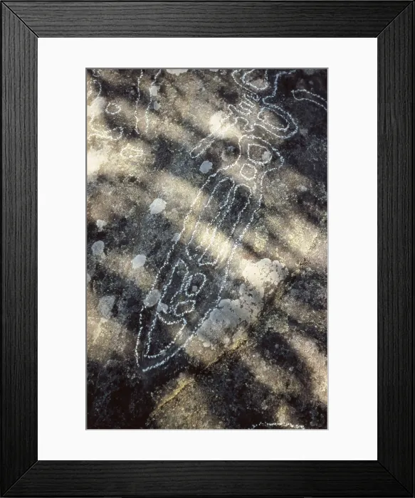 Framed Print : Petroglyphs of Castrio de Conxo. c. 2000 B.C. SPAIN. Santiago de Compostela. Bronze Age. Petroglyph. AISA / Everett Collection**US SALES ONLY**