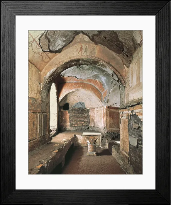 Framed Print : Rome. Catacombs of Priscilla. Room of the Fratio Panis. ca. 200-250. ITALY. AISA / Everett Collection**US SALES ONLY**