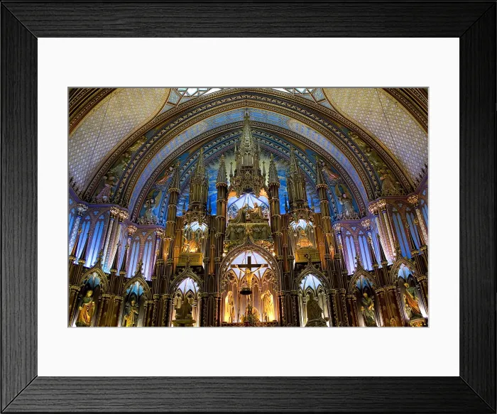 Framed Print : CANADA. Montreal. Inside of Notre-Dame Basilica (Basilique Notre-Dame de Montreal), built between 1824 and 1829. Neo-Gothic. Architecture