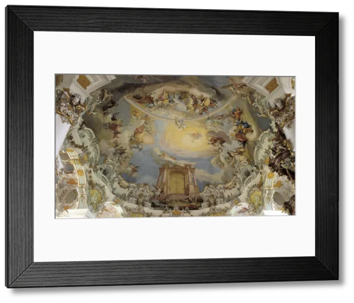 Framed Print : ZIMMERMANN, Johann Baptist (1680-1758); ZIMMERMANN, Dominikus (1685-1766). Pilgrimage Church of Wies. 1745-1754. GERMANY. Wies. Pilgrimage Church