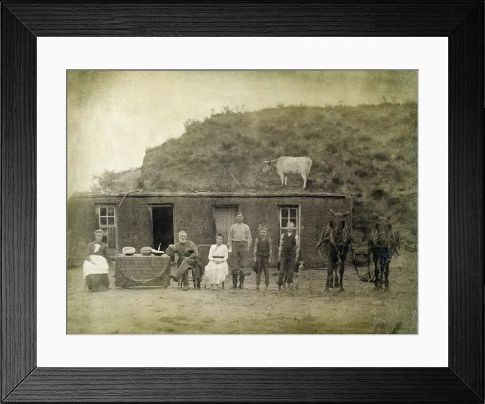Framed Print : Morrison residence on Victoria Creek near Merna, Custer County, Nebraska. 1886