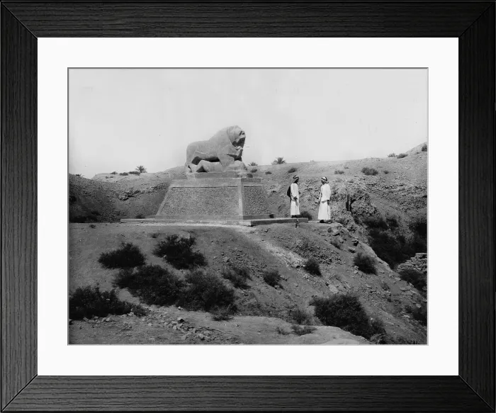 Framed Print : Babylon, Basalt lion, Iraq, circa 1932