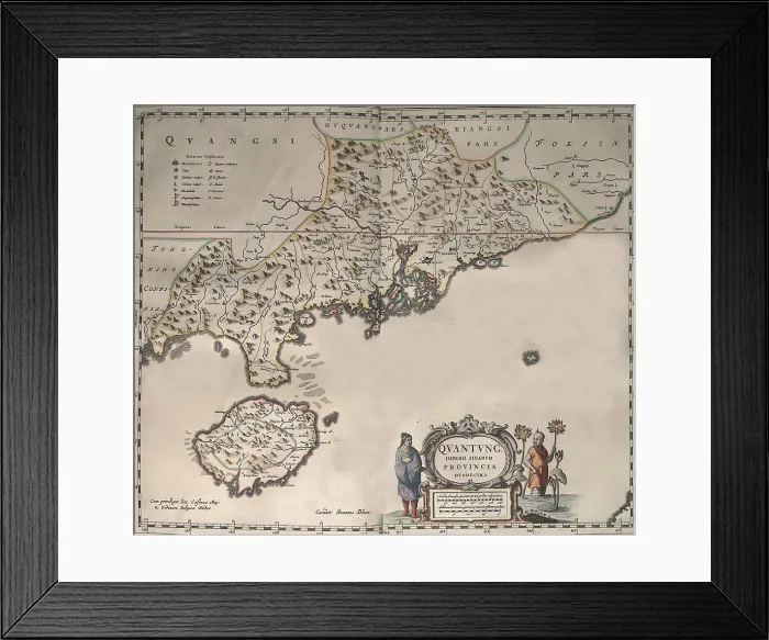 Framed Print : 1655 map of South China coast by Martino Martini