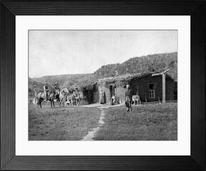 Framed Print : A family at the Hartley Ranch, Lillian Township on the Middle Loup River, Custer County, Nebraska. 1886 Framed Print : A family at the Hartley Ranch, Lillian Township on the Middle Loup River, Custer County, Nebraska. 1886