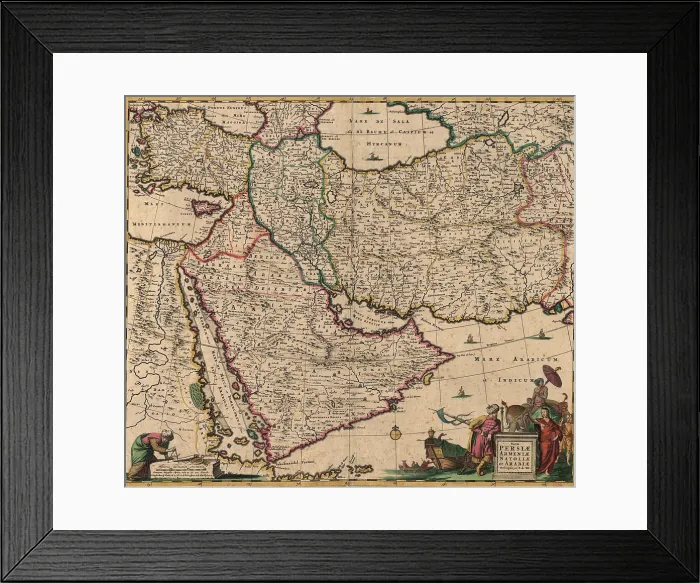 Framed Print : 1666 map of Southwest Asia, showing Arabia, Persia, and Ottoman Empire Framed Print : 1666 map of Southwest Asia, showing Arabia, Persia, and Ottoman Empire