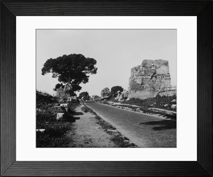 Framed Print : Rome, surfaced Appian way, as a modern highway, circa 1950s Framed Print : Rome, surfaced Appian way, as a modern highway, circa 1950s