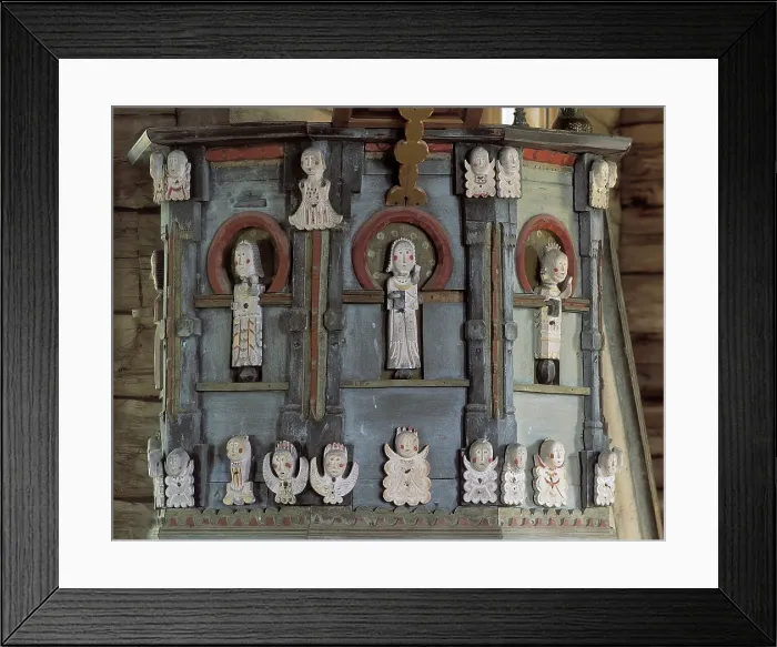 Framed Print : FINLAND. Petjvesi. Church. Pulpit with wood figures of angels and saints (18th c.). AISA / Everett Collection**US SALES ONLY**