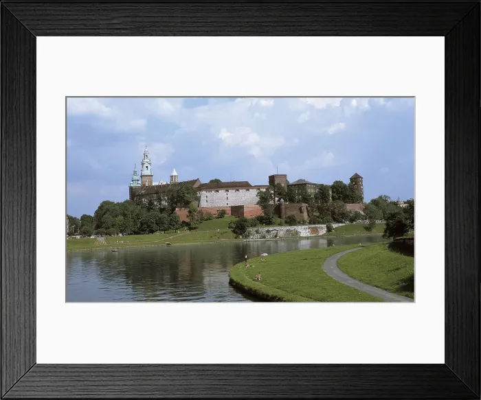 Framed Print : POLAND. LESSER POLAND. Krakow. Vistula river and walls of the gothic fortress surrounding the castle on Mount Wawel. AISA / Everett Collection**US SALES ONLY**