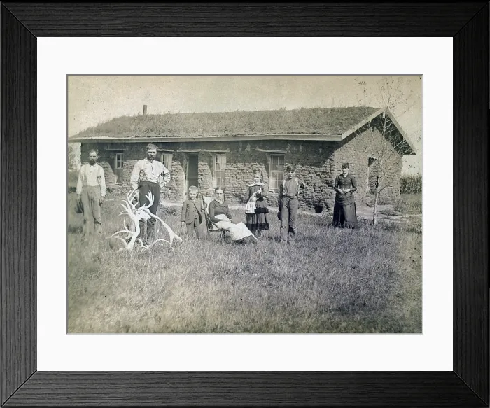 Framed Print : Morrison residence on Victoria Creek near Merna, Custer County, Nebraska. 1886 Framed Print : Morrison residence on Victoria Creek near Merna, Custer County, Nebraska. 1886