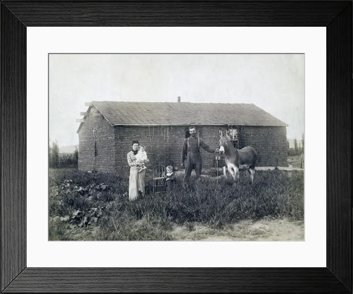 Framed Print : J.D. Semler family, near Woods Park, Custer County, Nebraska. 1886