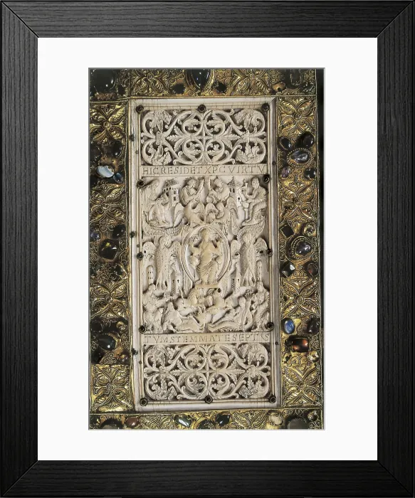 Framed Print : Evangelium Longum. 894. Faade. Carolingian art. SWITZERLAND. Sankt Gallen. Library of the Abbey of St. Gall. AISA / Everett Collection**US SALES ONLY**