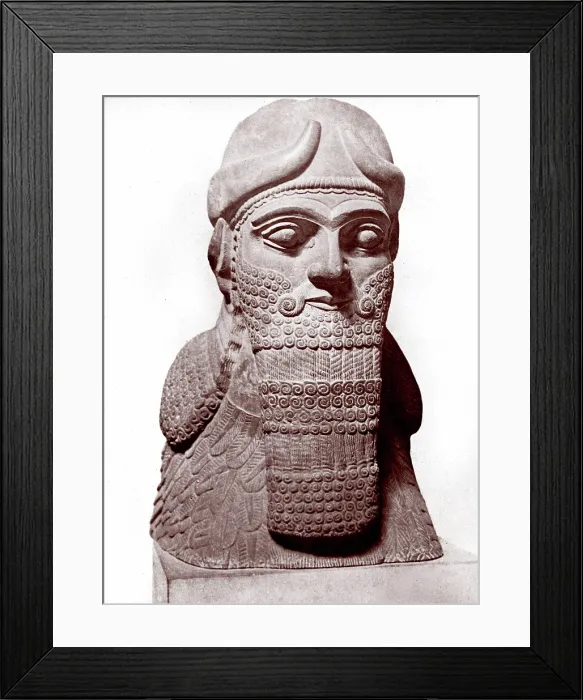 Framed Print : Assyria, from the Temple of Nabu, the head of the god of writing, Nimroud circa 811-783 BC, photo ca 1860