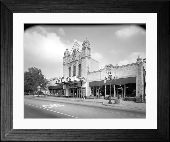 Framed Print : Movie Theaters, the Ambler Warner Theater, 108 East Butler Pike, Ambler, Pennsylvania, circa 1970s